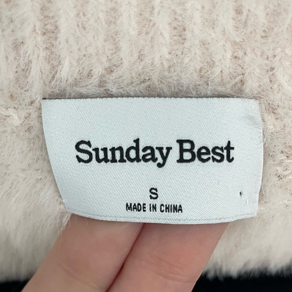 Aritzia Sunday Best Reese Cardigan Sweater Baby Pink.  17 - Picture 4 of 7